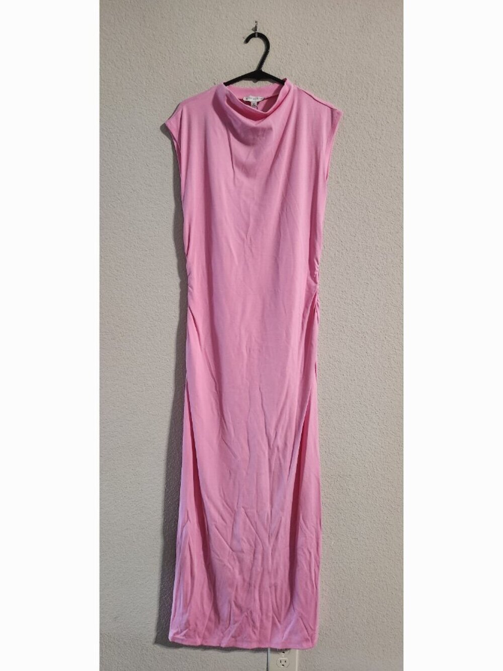 Gianni Bini NWOT Knit Mock Neck Cap Sleeve Bodycon Midi Dress Pink medium - Picture 2 of 8